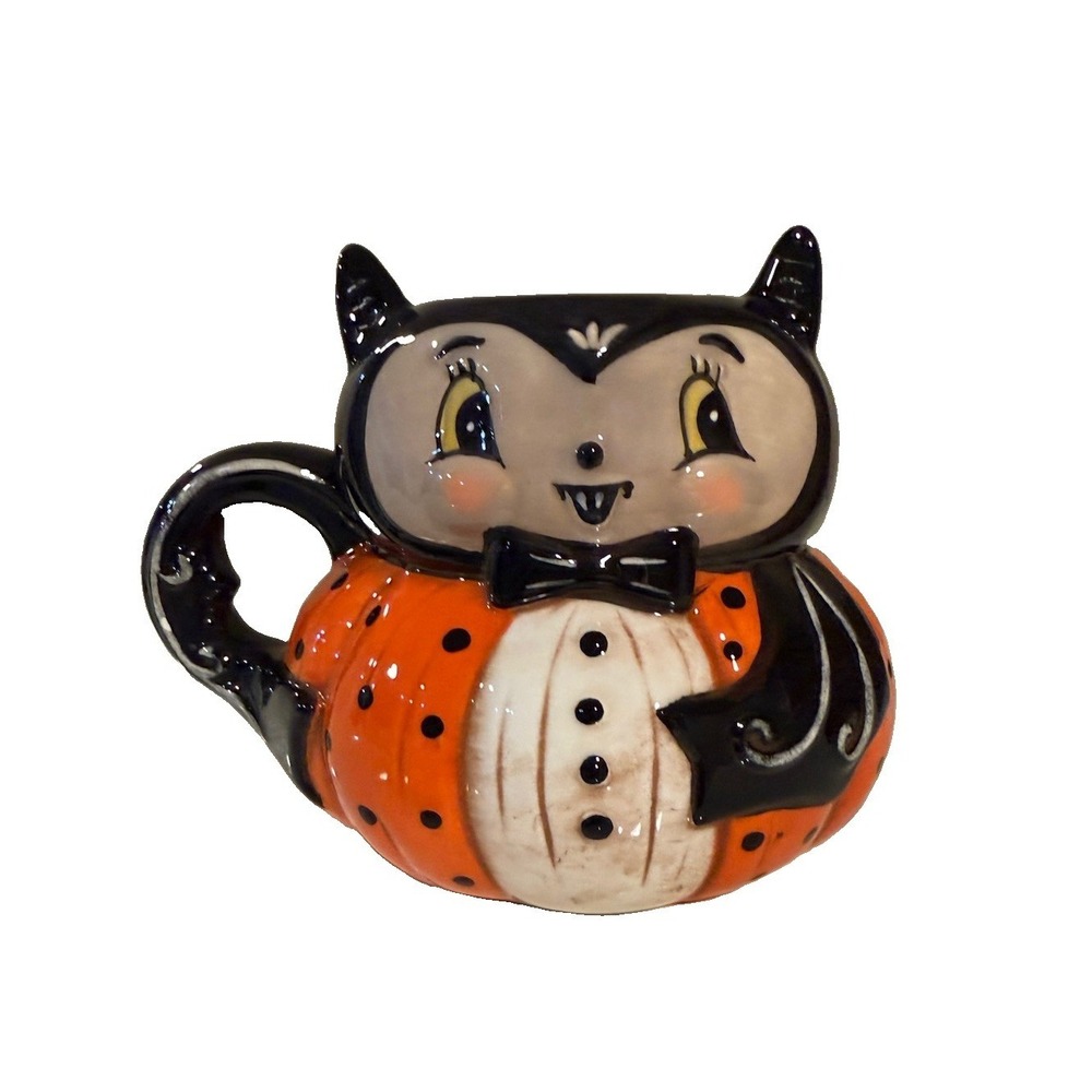 Johanna Parker Halloween Daper Vampire Bat Coffee Mug Rare New Viral